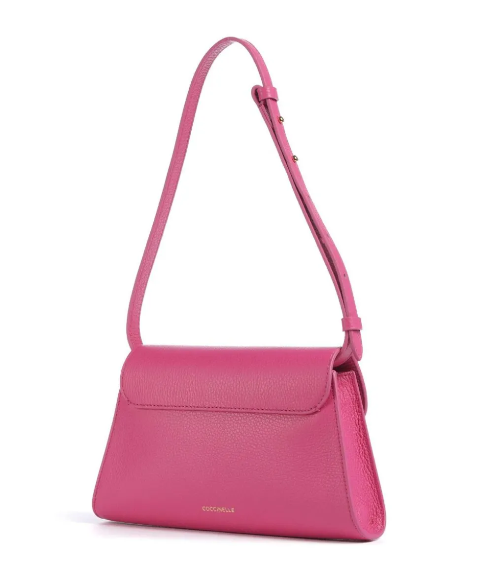 Dew Schultertasche genarbtes Rindsleder fuchsia