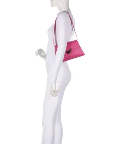 Dew Schultertasche genarbtes Rindsleder fuchsia