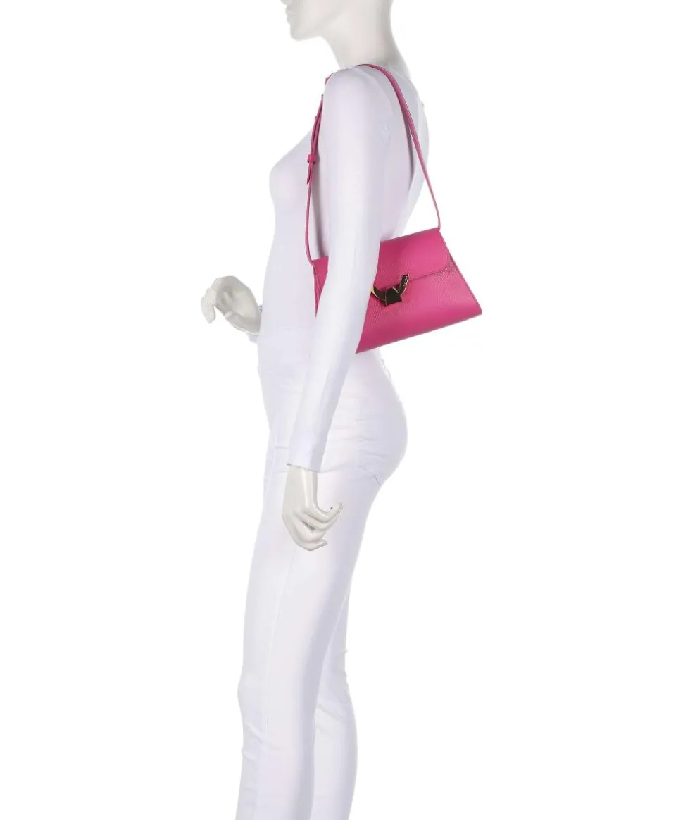 Dew Schultertasche genarbtes Rindsleder fuchsia