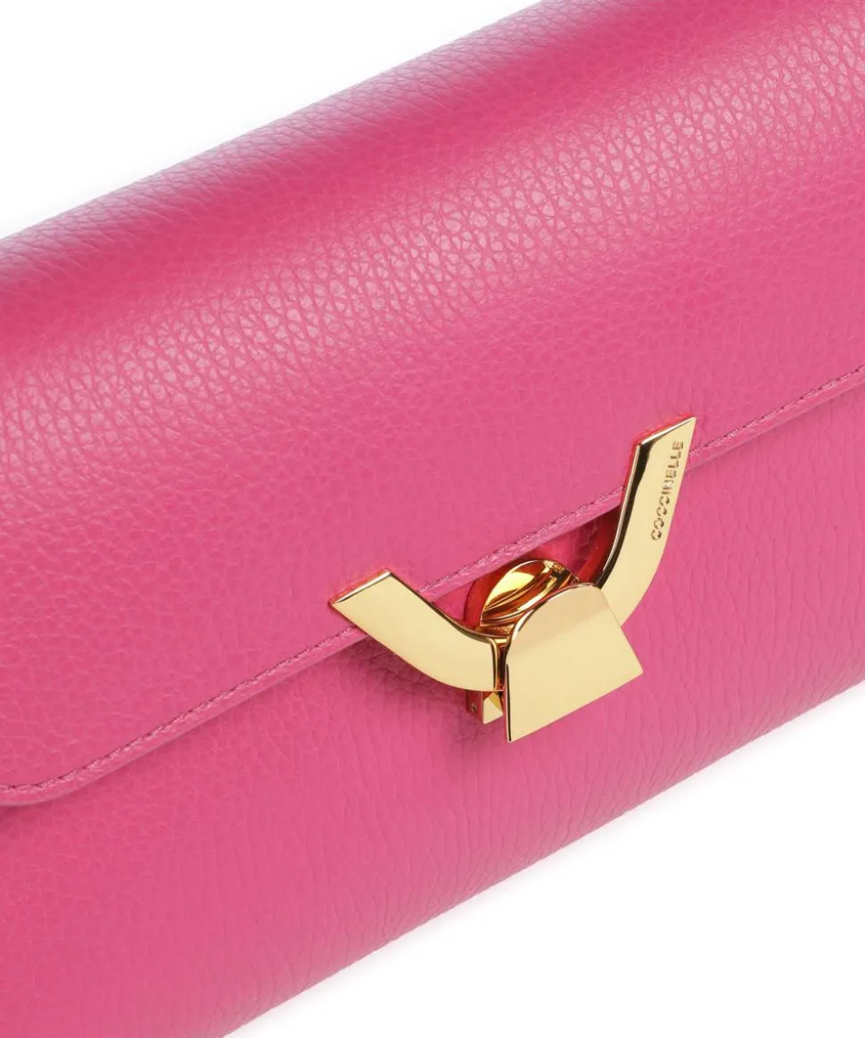 Dew Schultertasche genarbtes Rindsleder fuchsia