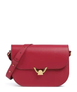 Dew Schultertasche genarbtes Leder rot