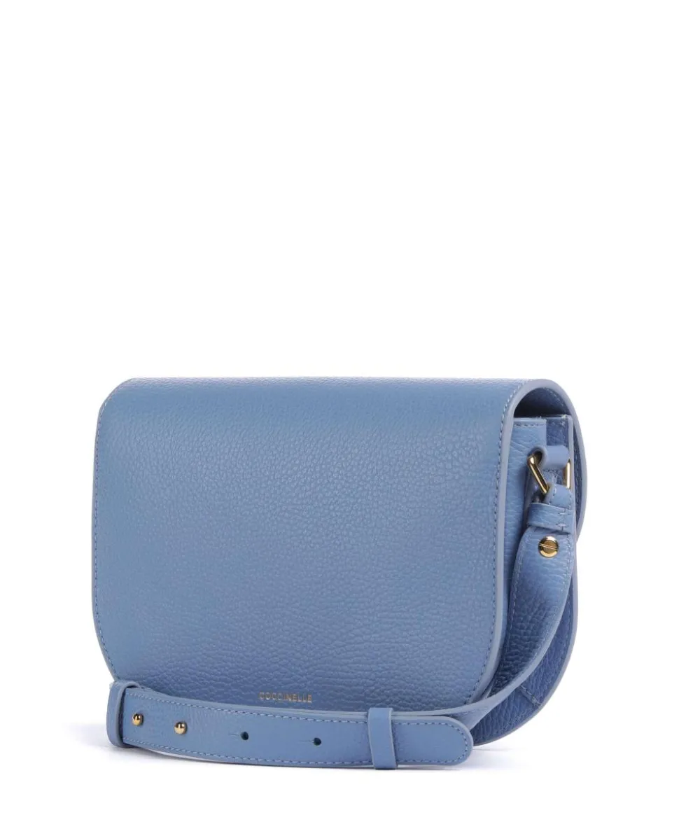 Dew Umhängetasche genarbtes Leder blau