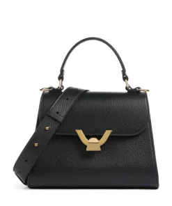 Dew Umhängetasche genarbtes Rindsleder schwarz