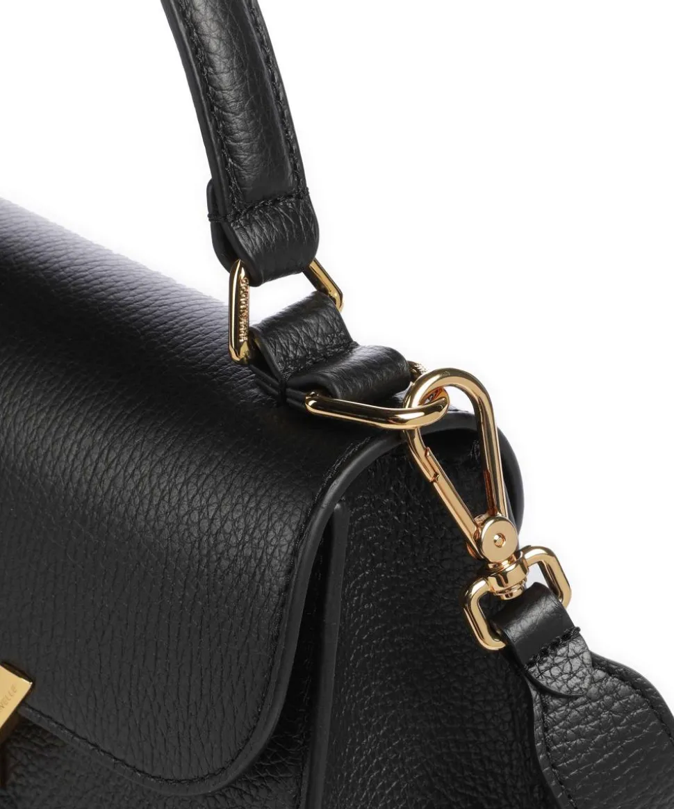 Dew Umhängetasche genarbtes Rindsleder schwarz