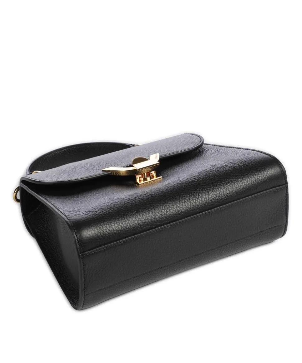 Dew Umhängetasche genarbtes Rindsleder schwarz