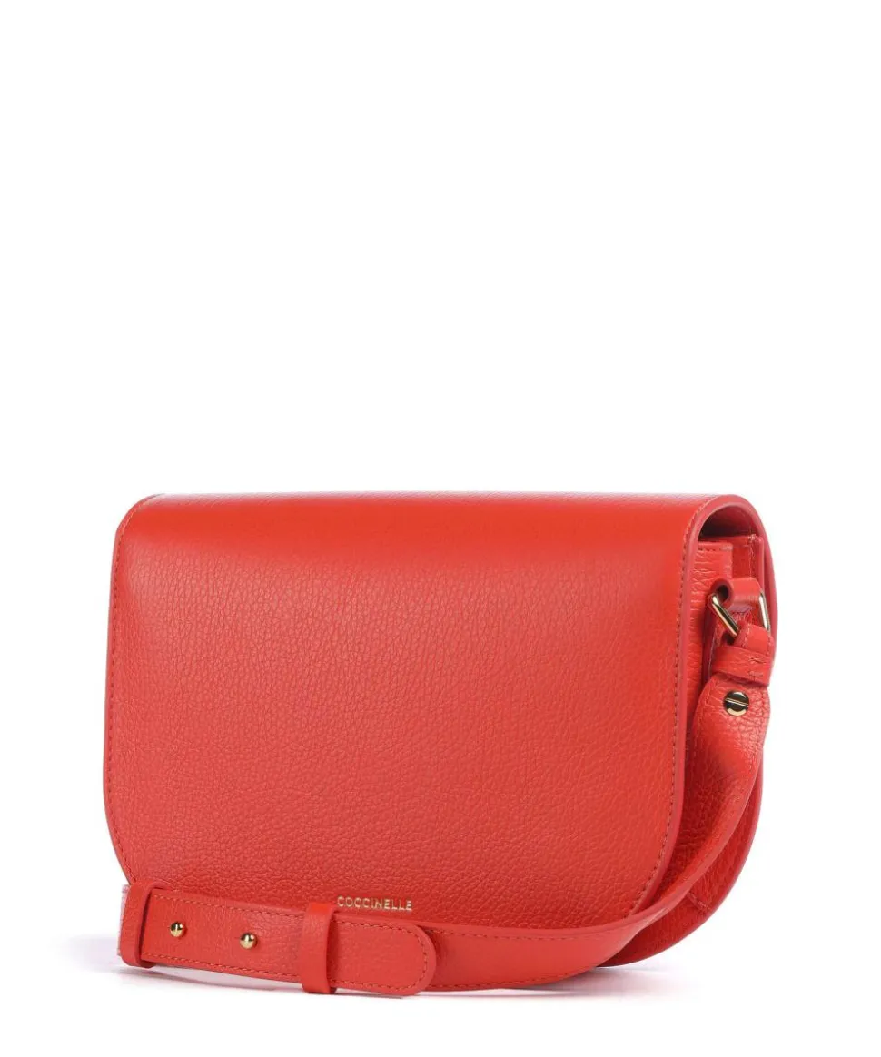 Dew Umhängetasche genarbtes Leder orange