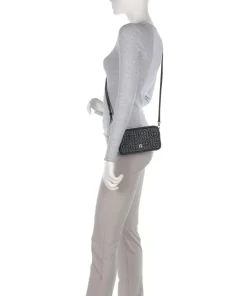 Diadora Handytasche geprägtes Leder schwarz