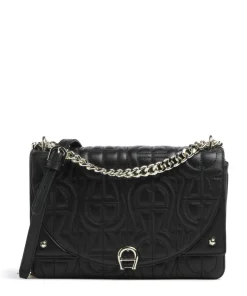 Diadora S Schultertasche fein genarbtes Rindsleder schwarz