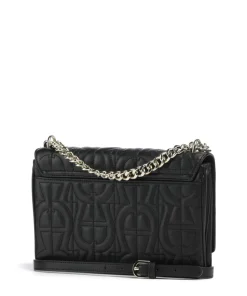 Diadora S Schultertasche fein genarbtes Rindsleder schwarz