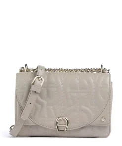 Diadora XS Schultertasche fein genarbtes Rindsleder grau