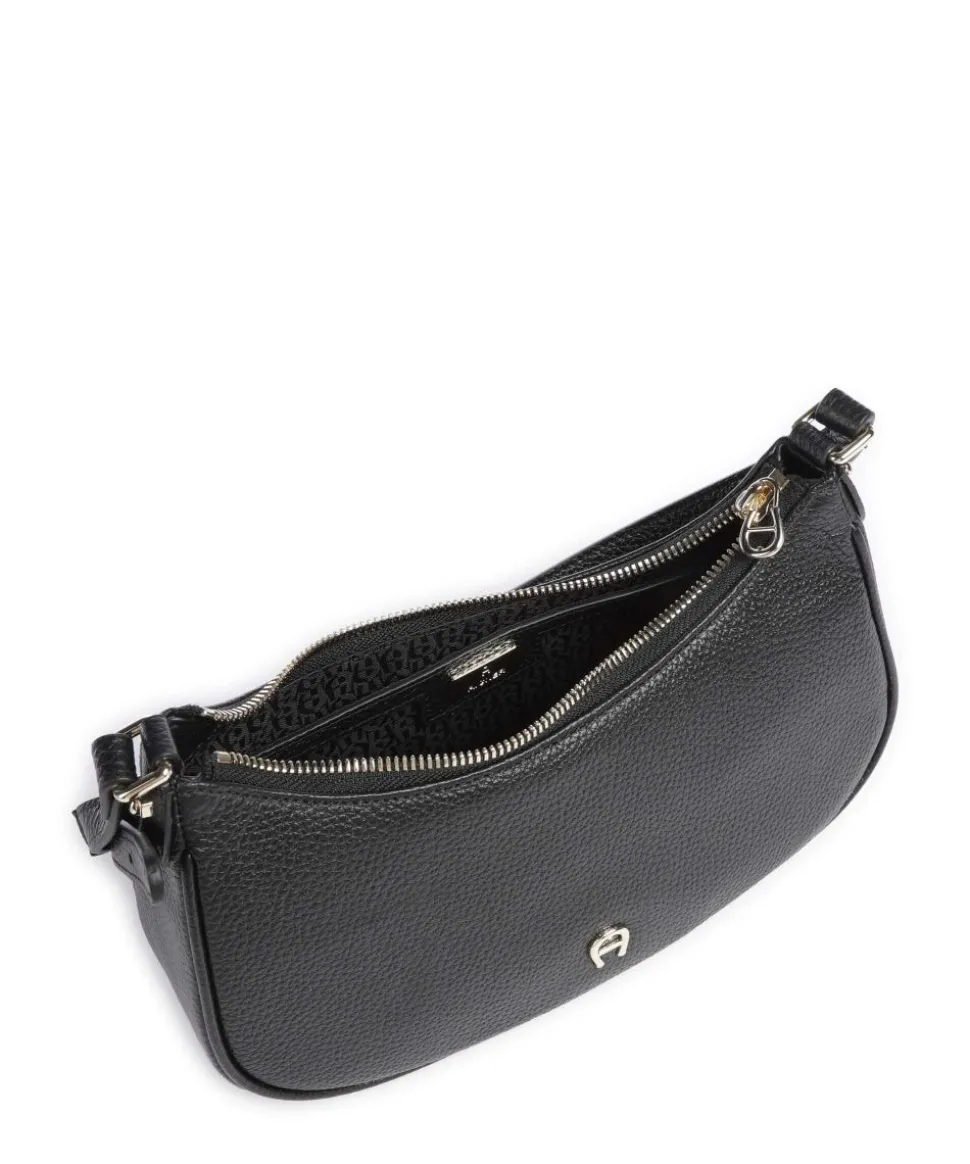 Diadora XS Schultertasche genarbtes Rindsleder schwarz