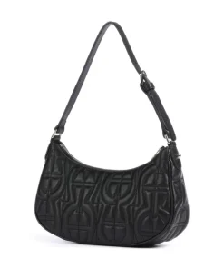 Diadora XS Schultertasche fein genarbtes Rindsleder schwarz