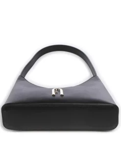 Diamante Mini Schultertasche fein genarbtes Leder schwarz