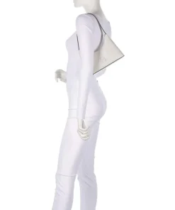 Diamante Mini Schultertasche fein genarbtes Leder elfenbein