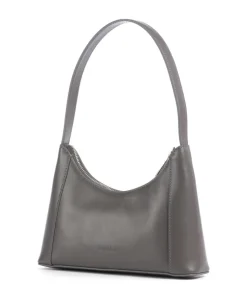 Diamante Mini Schultertasche fein genarbtes Leder dunkelgrau