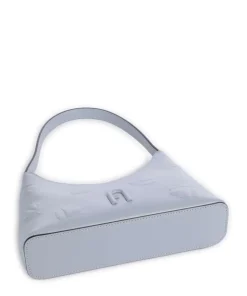 Diamante Mini Schultertasche fein genarbtes Leder hellblau