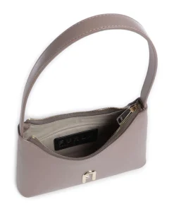 Diamante Mini Schultertasche fein genarbtes Leder taupe