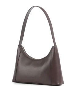 Diamante Mini Schultertasche fein genarbtes Leder dunkelbraun