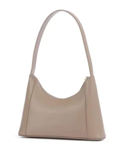 Diamante Mini Schultertasche fein genarbtes Leder taupe