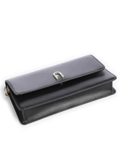 Diamante Mini Umhängetasche fein genarbtes Leder schwarz