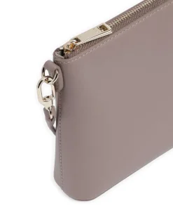 Diamante Mini Umhängetasche fein genarbtes Leder taupe