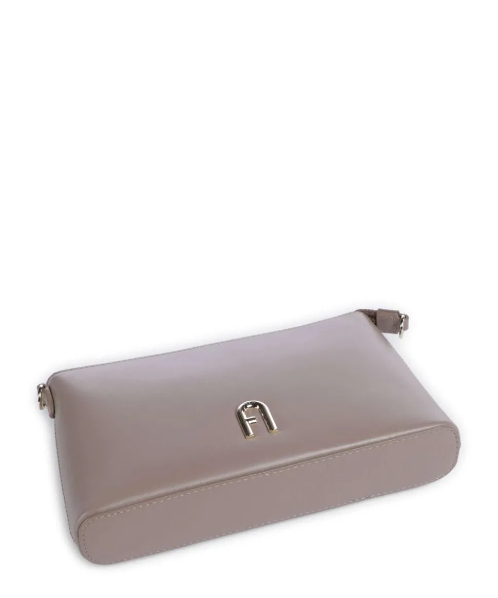 Diamante Mini Umhängetasche fein genarbtes Leder taupe