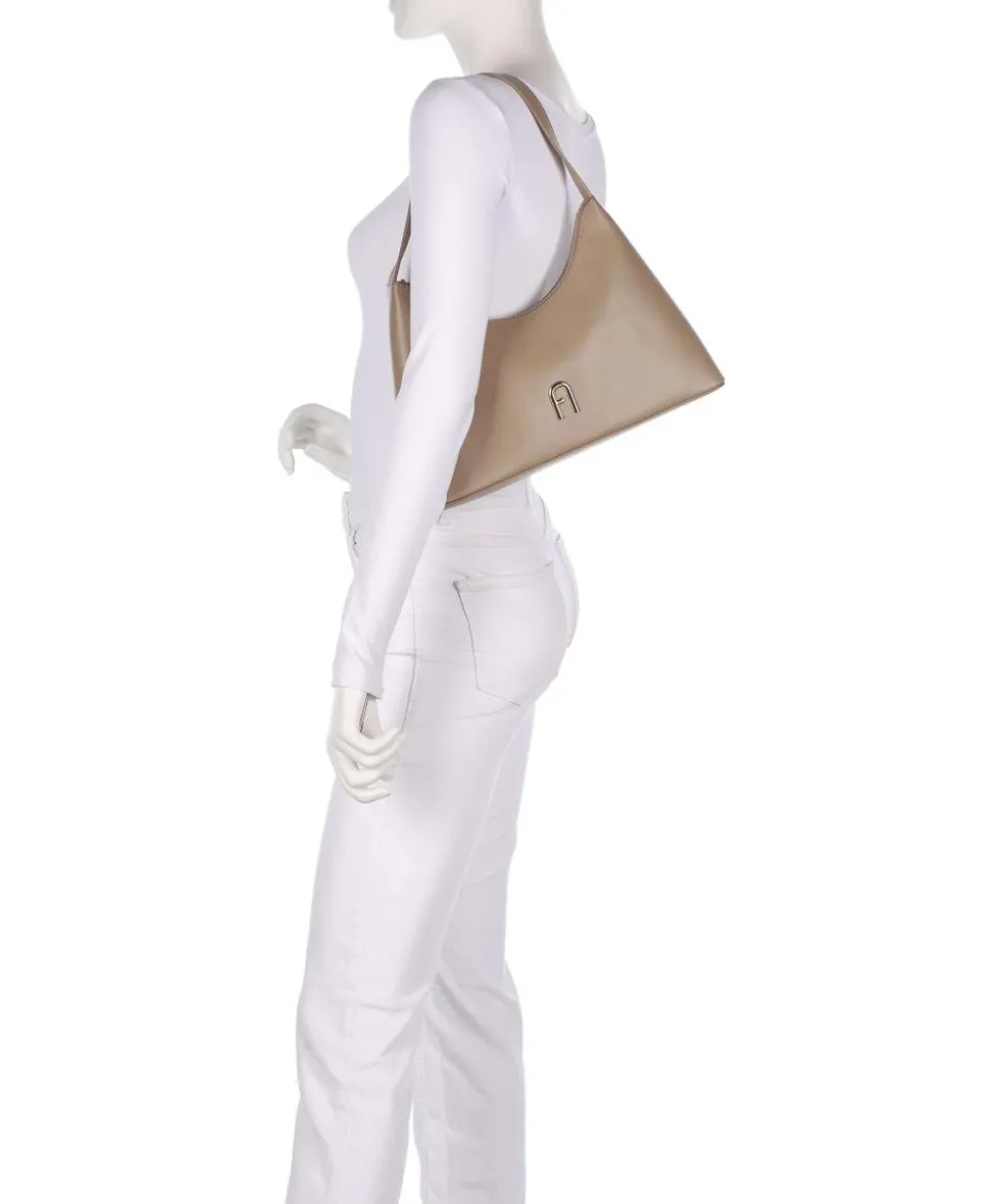 Diamante S Schultertasche Leder taupe