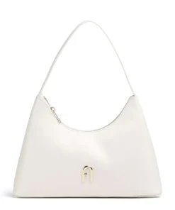 Diamante S Schultertasche Leder weiß