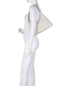 Diamante S Schultertasche geprägtes Leder weiß