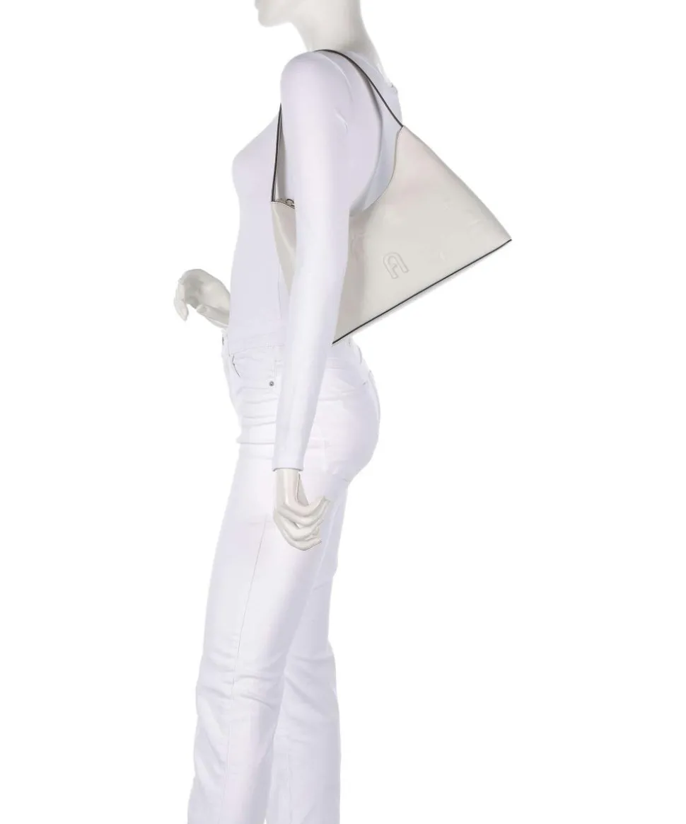 Diamante S Schultertasche geprägtes Leder weiß