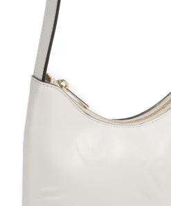 Diamante S Schultertasche geprägtes Leder weiß