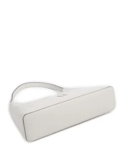 Diamante S Schultertasche geprägtes Leder weiß