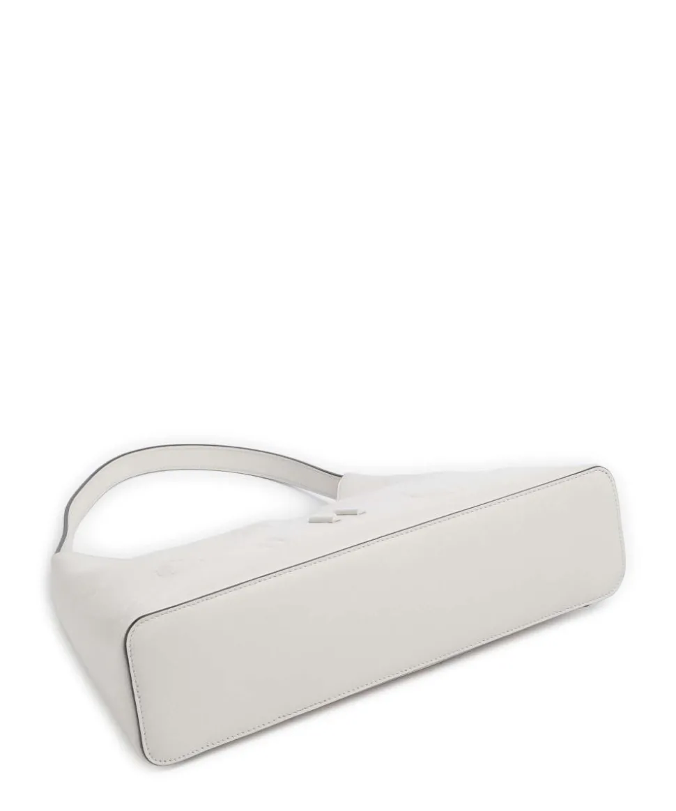 Diamante S Schultertasche geprägtes Leder weiß