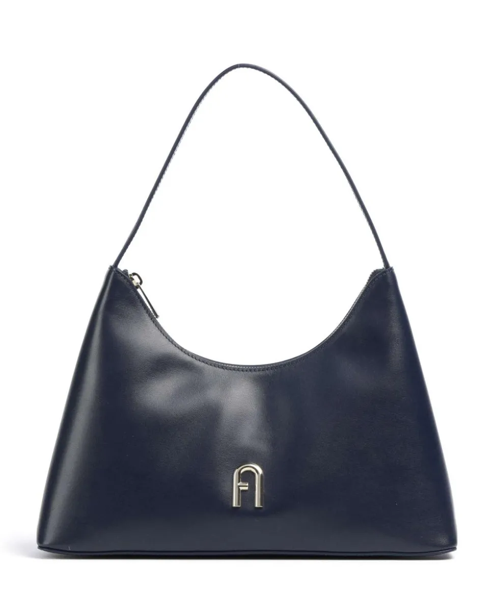 Diamante S Schultertasche Leder navy
