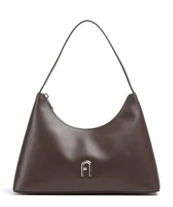 Diamante S Schultertasche Leder dunkelbraun