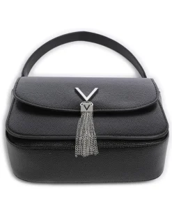 Divina Schultertasche Lederimitat schwarz