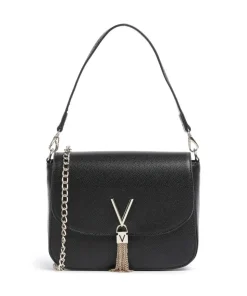 Divina Schultertasche Lederimitat schwarz