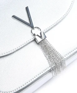 Divina Schultertasche Lederimitat silber