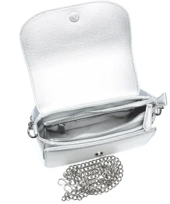 Divina Schultertasche Lederimitat silber