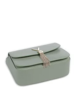 Divina Schultertasche Lederimitat grünblau