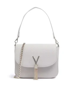 Divina Schultertasche Lederimitat hellgrau