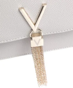 Divina Schultertasche Lederimitat hellgrau