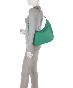 Dolce Ginger Beuteltasche genarbtes Leder grün