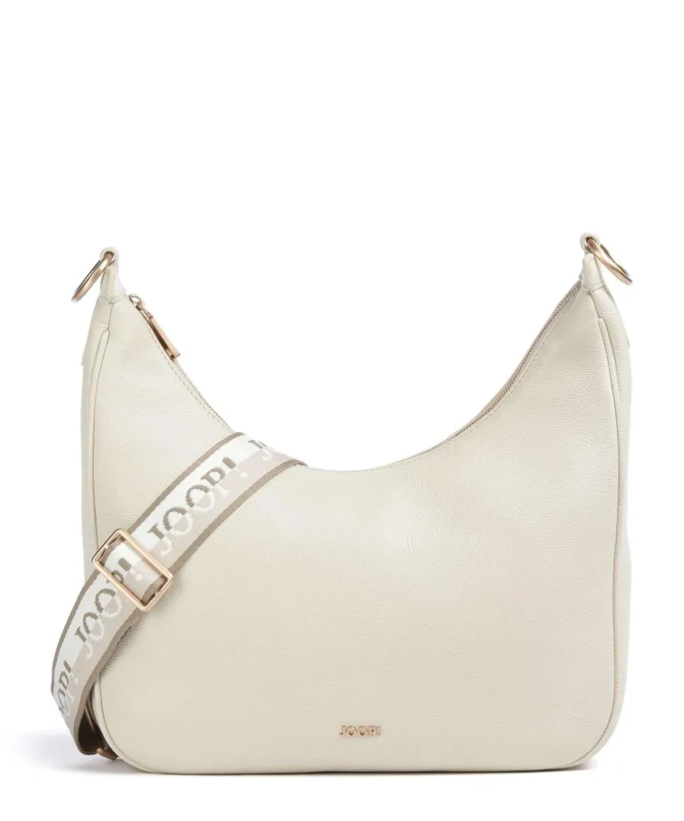 Dolce Ginger Schultertasche genarbtes Leder elfenbein