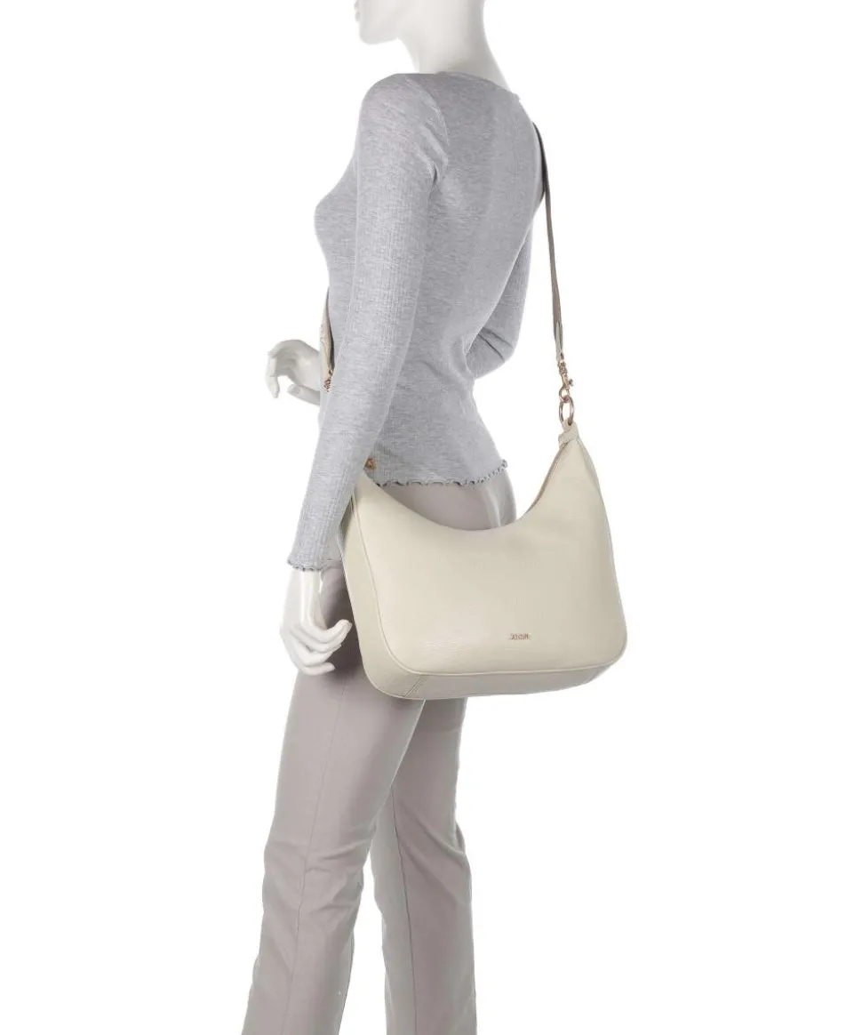 Dolce Ginger Schultertasche genarbtes Leder elfenbein