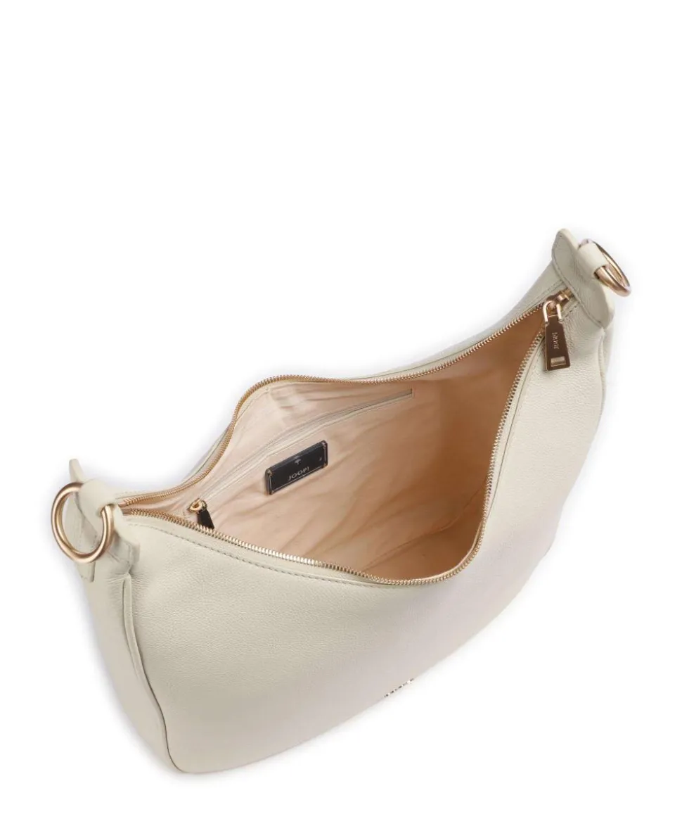 Dolce Ginger Schultertasche genarbtes Leder elfenbein