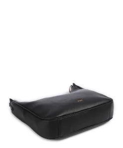 Dolce Ginger Schultertasche genarbtes Leder schwarz