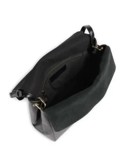 Domus M Schultertasche fein genarbtes Kalbsleder schwarz