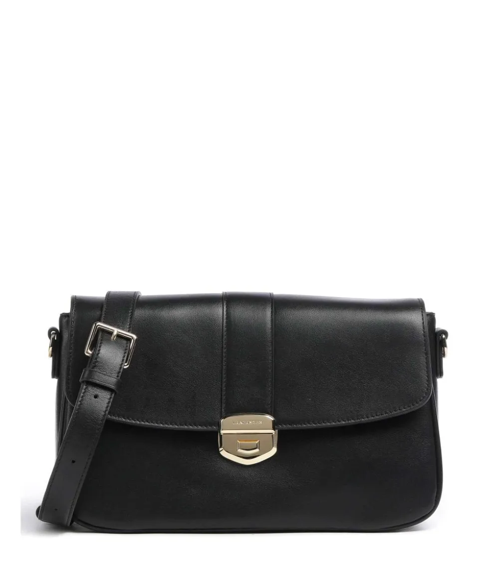 Donna Fia Umhängetasche fein genarbtes Rindsleder schwarz