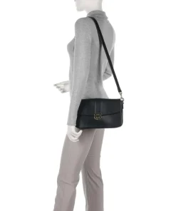 Donna Fia Umhängetasche fein genarbtes Rindsleder schwarz